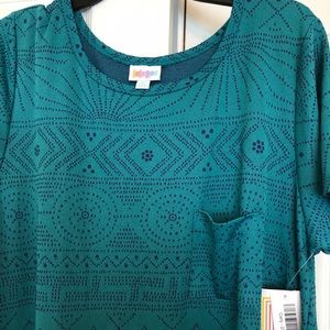 2XL Lularoe Carly teal with navy dress